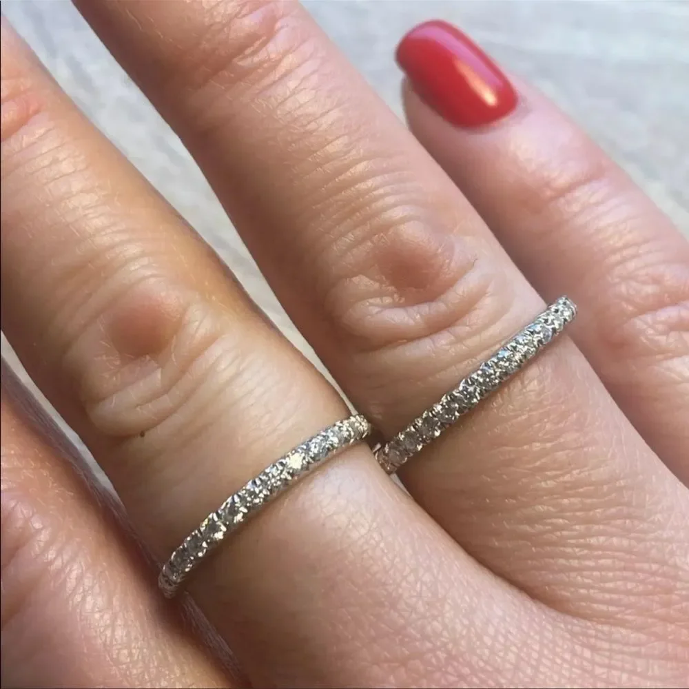 Round brilliant eternity wedding band